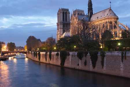 Notre Dame at dusk